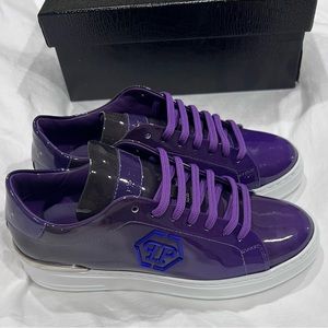 NWB Philipp Plein purple hexagon low top sneakers!